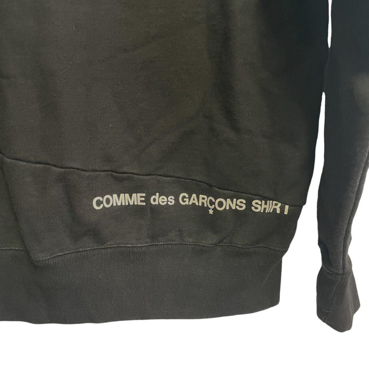 美品 18AW SUPREME×COMME des GARCONS SHIRT シュプリーム コムデギャルソン Split Box Logo フーディー スウェットパーカー S ブラック_画像7