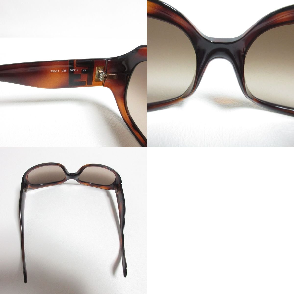  прекрасный товар FENDI Fendi FF Logo панцирь черепахи рисунок овальный солнцезащитные очки I одежда FS501 Brown *