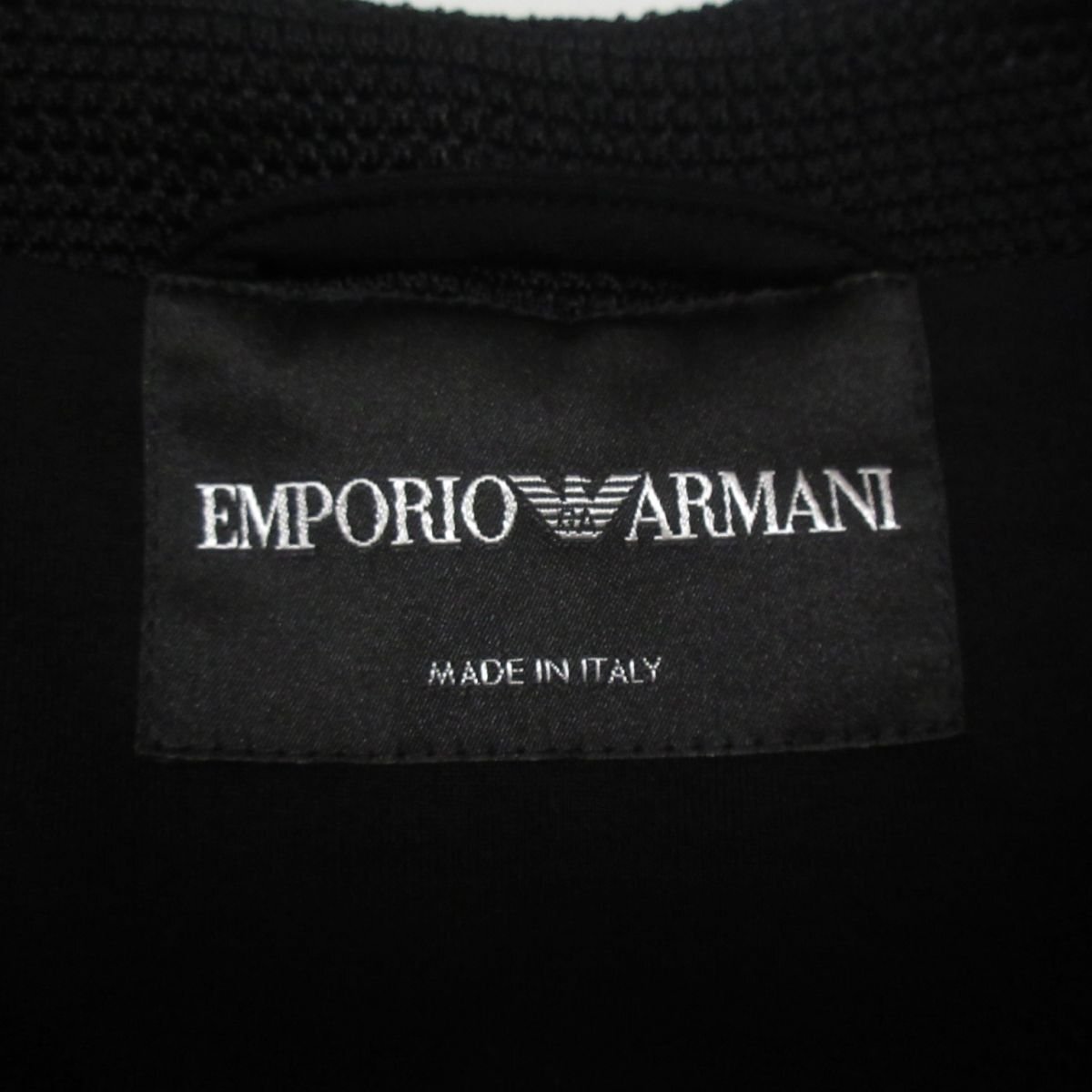 未使用 EMPORIO ARMANI エンポリオアルマーニ ストレッチ 半袖 シングル ショート丈 ジャケット 36 ブラック_画像5