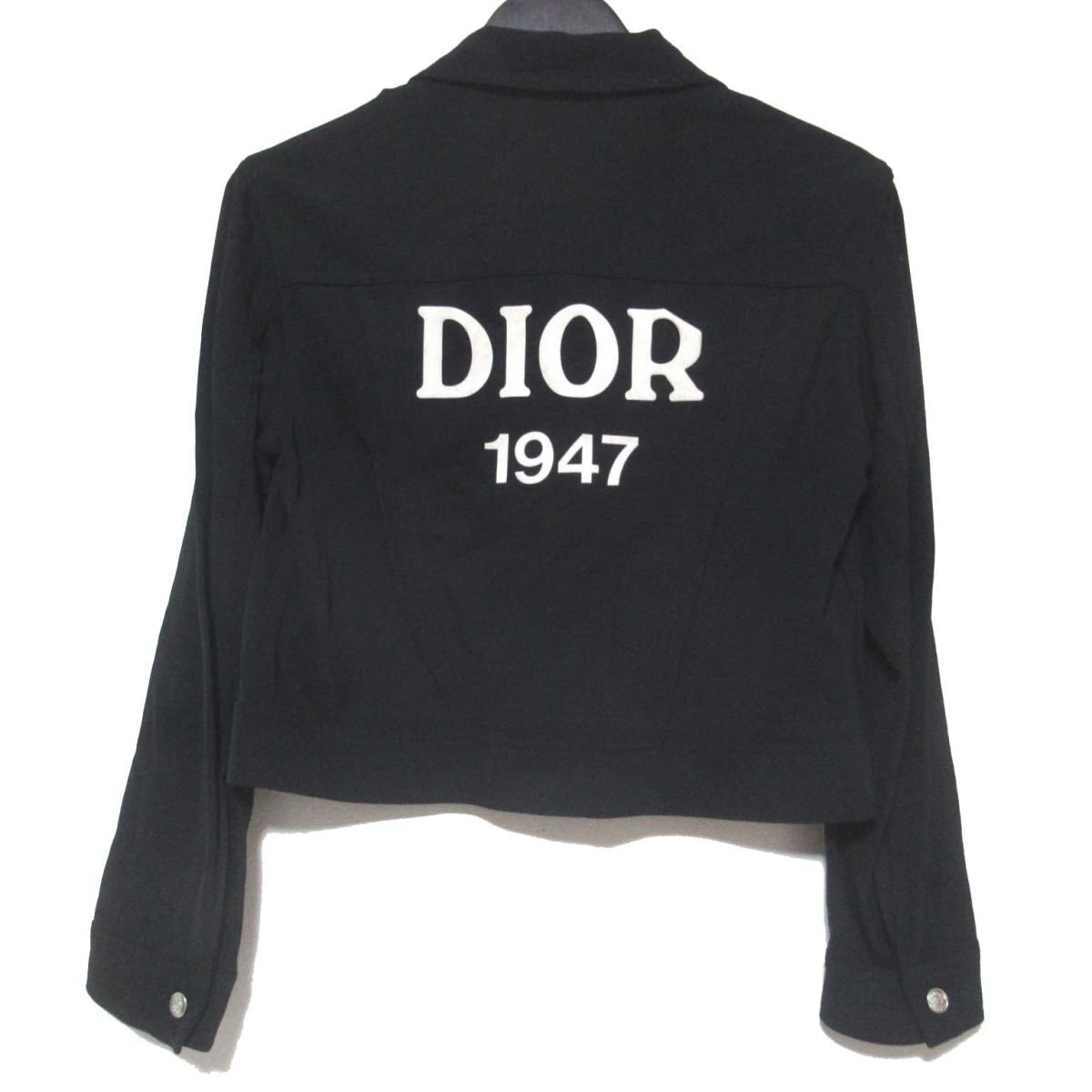  прекрасный товар 01AW Christian Dior Christian Dior Galliano период задний Logo flocky принт Tracker жакет F36 черный 