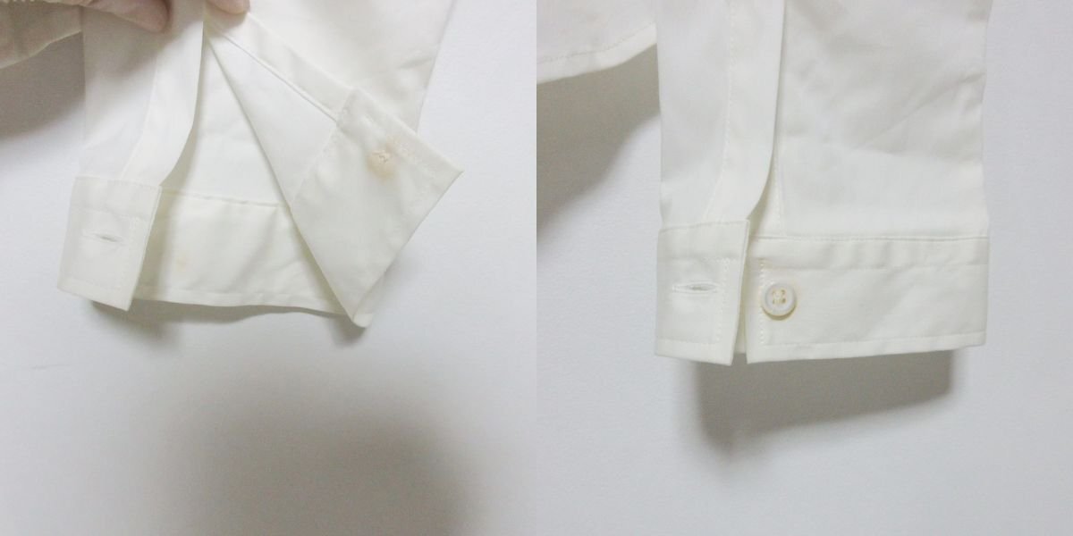  almost beautiful goods PLADA Prada stretch nylon blouse shirt 44 white *
