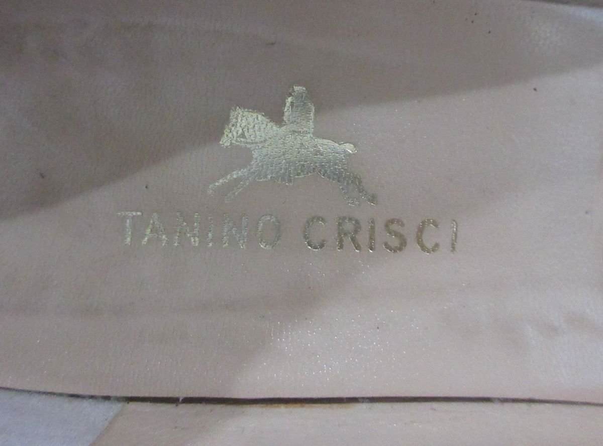  прекрасный товар TANINO CRISCItanino Chris chi- type вдавлено . переключатель кожа low каблук туфли-лодочки 046094 размер 36 1/2 23.5cm соответствует moss green 