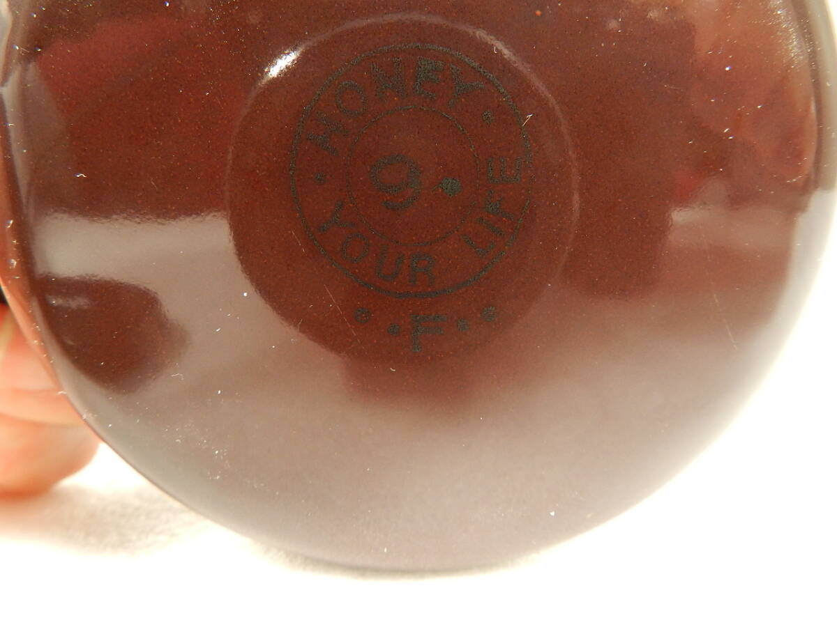 [C2164] 昭和レトロ 未使用 富士ホーロー ハニーウェア ティーポット＆マグカップ ダークブラウン 1960年代の画像6