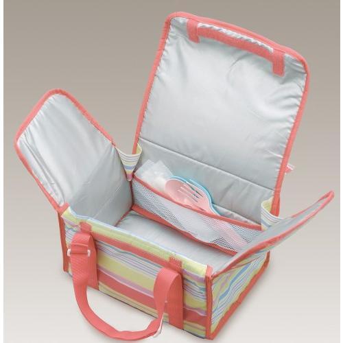 [C2154] новый товар * нераспечатанный THERMOS Thermos DJF-4001PSR Family свежий ланч box 2 ступенчатый термос сумка есть розовый полоса 