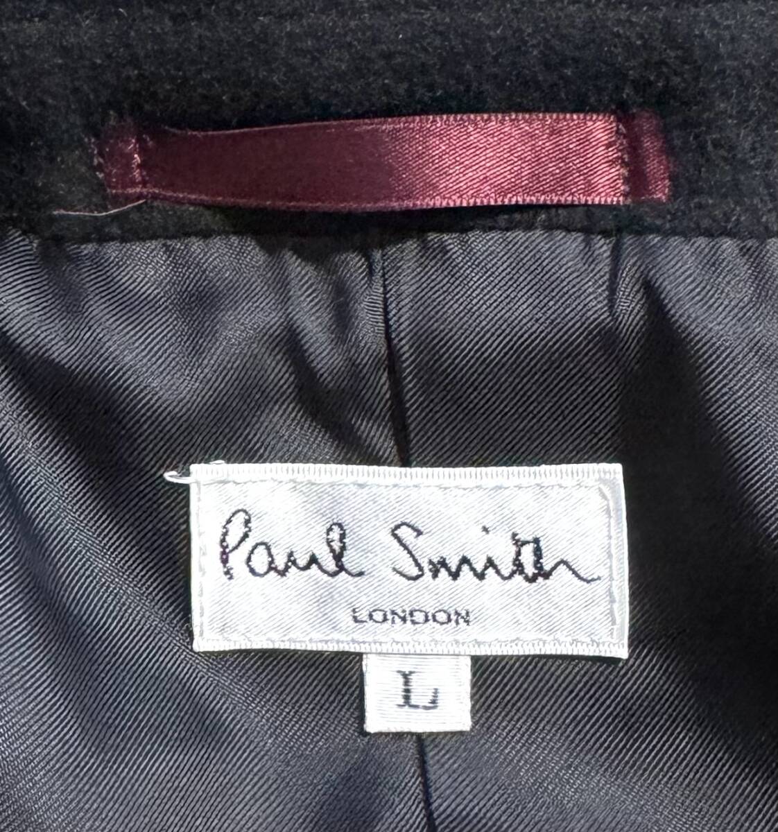 美品【定価8万超】Paul Smith LONDON ポールスミス アンゴラ100% ステンカラーコート L ジャケット メンズ【着心地抜群】黒 日本製_画像8