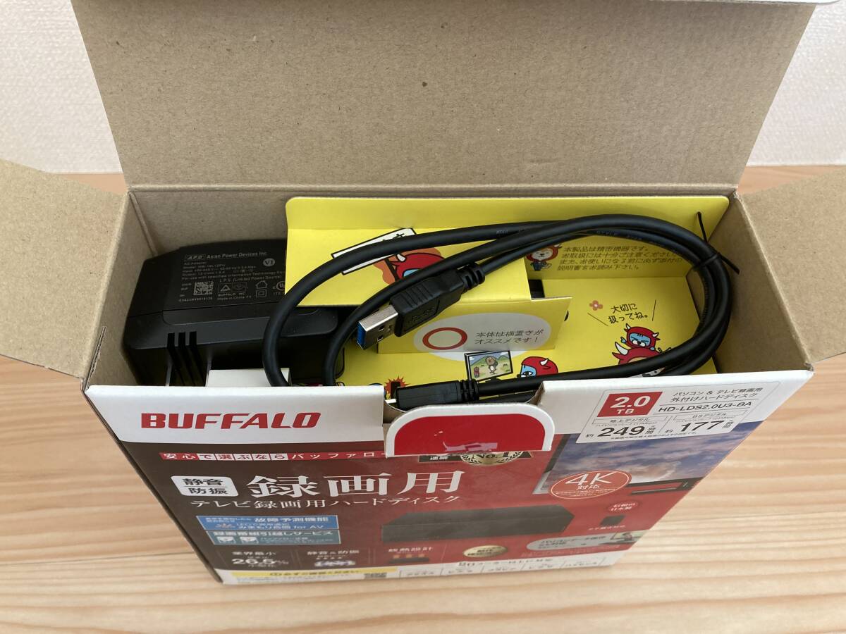 美品 BUFFALO バッファロー 2TB外付けハードディスク HD-LDS2.0U3-BA 日本製の画像4
