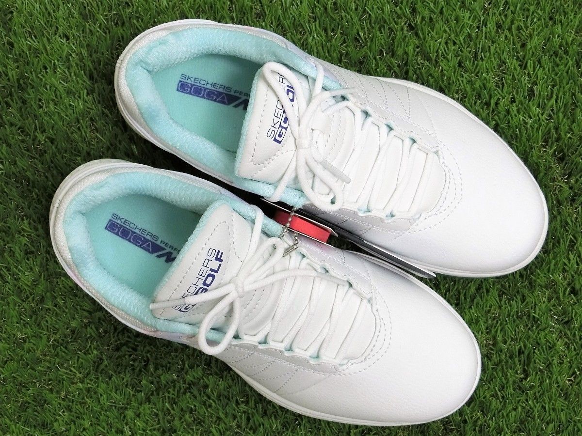 【未使用訳あり】 SKECHERS GOLF 撥水加工 スパイクレスゴルフシューズ 23.5cm ホワイト GOGAMAX