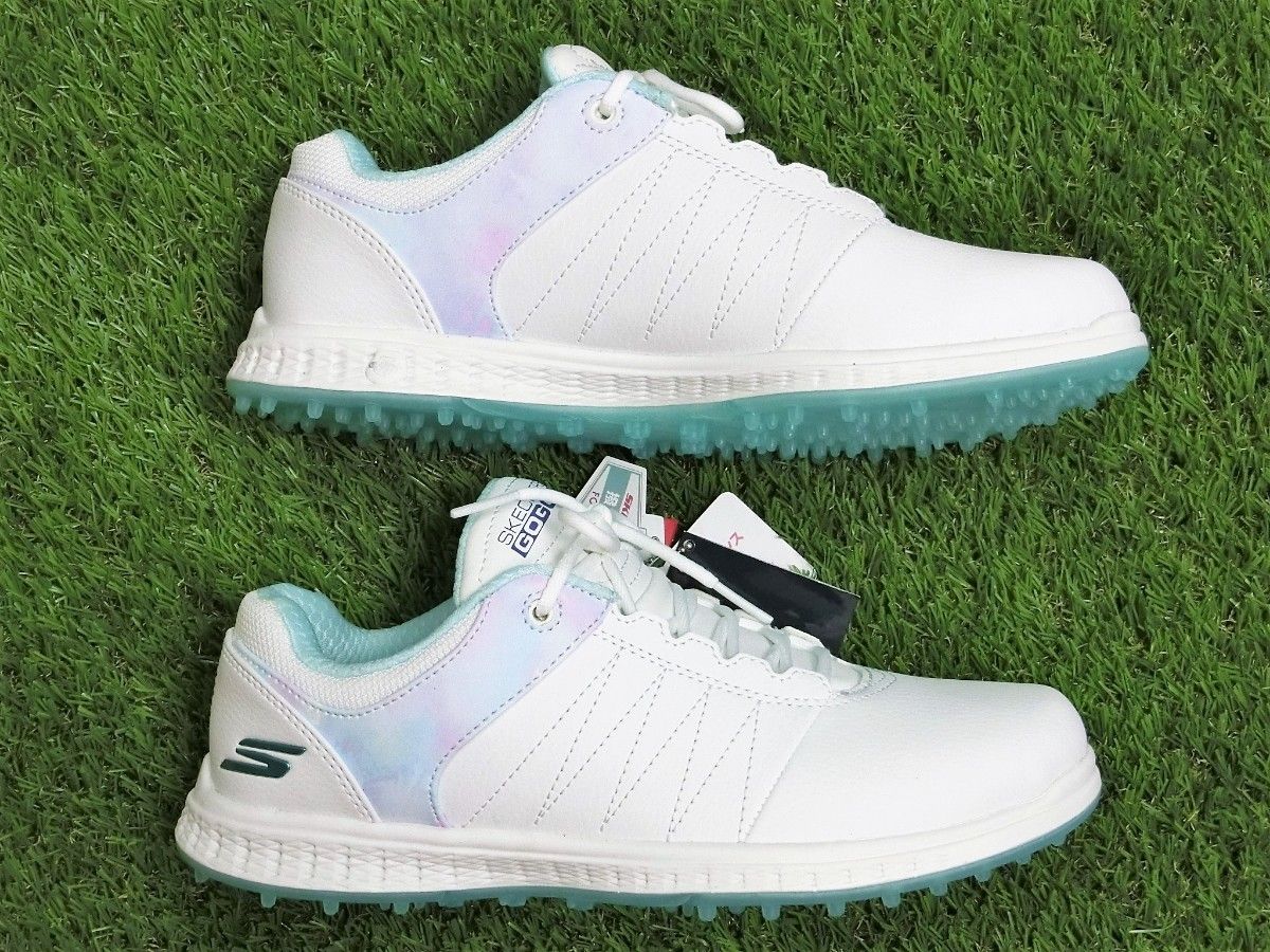 【未使用訳あり】 SKECHERS GOLF 撥水加工 スパイクレスゴルフシューズ 25.5cm ホワイト GOGAMAX