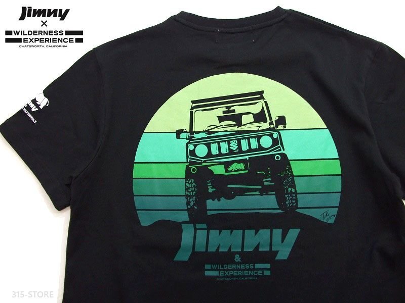 新品 スズキ ジムニー Tシャツ 黒L サンライズ JIMNY半袖tシャツ SUZUKI公認 メンズtシャツ カットソー WILDERNESS EXPERIENCE_WD×JIMNY サンライズジムニーTシャツ