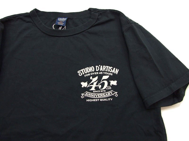新品 ダルチザン Tシャツ 黒XL 45周年記念 日本製 メンズtシャツ STUDIO D' ARTISAN カットソー 095 新着_画像3