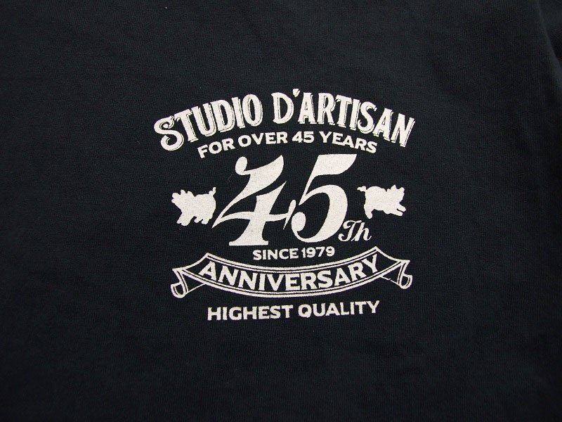新品 ダルチザン Tシャツ 黒XL 45周年記念 日本製 メンズtシャツ STUDIO D' ARTISAN カットソー 095 新着_45周年記念tシャツ
