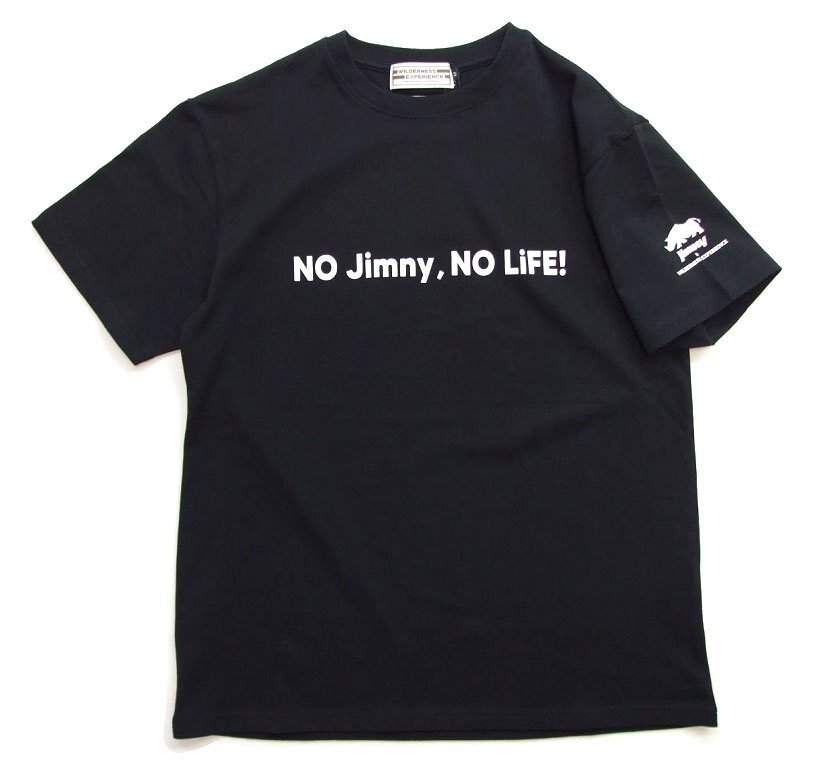 新品 スズキ ジムニー Tシャツ 黒L サンライズ JIMNY半袖tシャツ SUZUKI公認 メンズtシャツ カットソー WILDERNESS EXPERIENCE_フロントデザイン