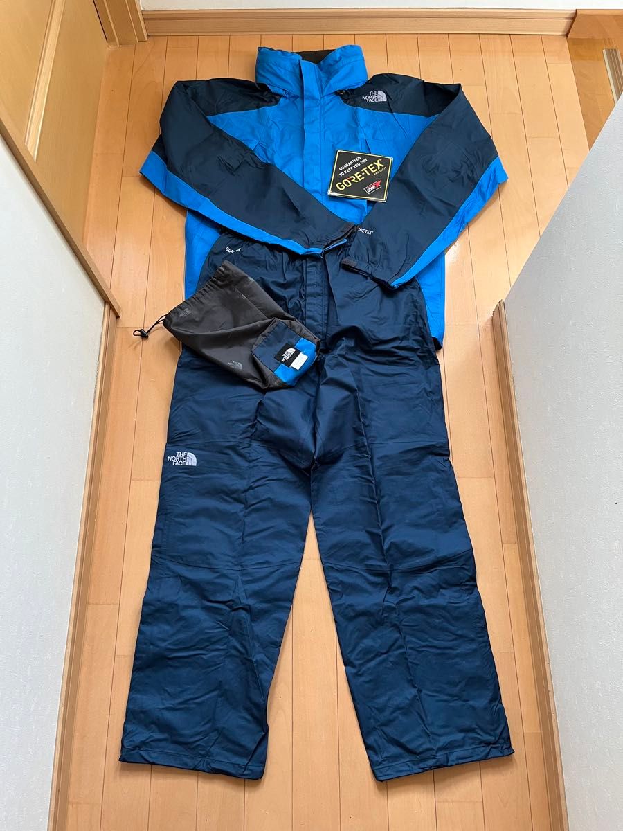 美品ノースフェイス ゴアテックス THE NORTH FACE GORE-TEX レインウェア上下セット　XL ブルー