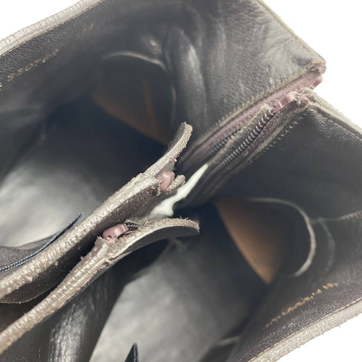 【1円〜】SAINTLAURENT/サンローラン YSL ショートブーツ スエード メンズ靴 41 1/2サイズ ブラウン 保存袋付きの画像8