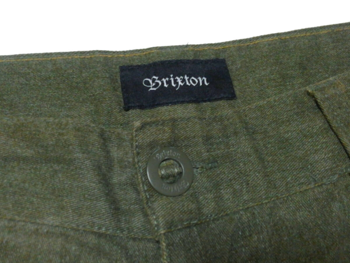 ★クールなブランド! BRIXTON ブリクストン Toil II Short チノ ショーツ★緑 短パン 半ズボン 古着 ワーク バイク サーフ ショートパンツ_画像3