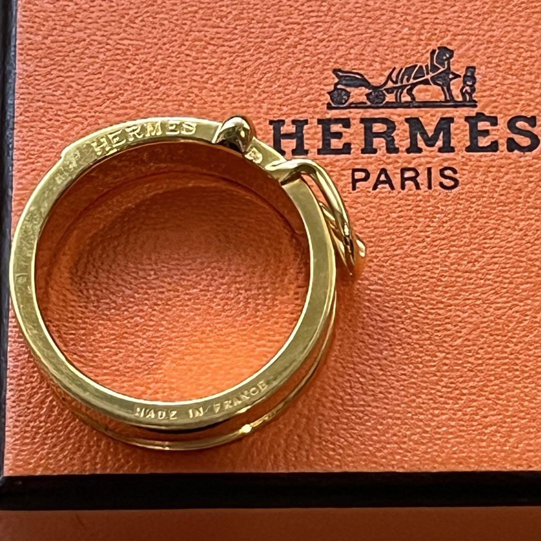 Hermes　エルメス　ゴールド　バックルデザイン　スカーフリング　サンチュール_画像2
