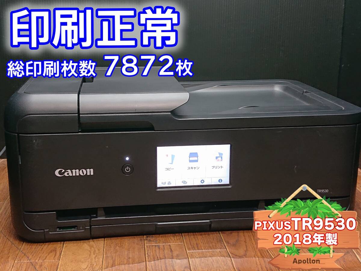 ☆印刷正常☆ 1円スタ PIXUS TR9530 キャノン Canon インクジェット複合機 プリンター ブラック / 2018年製 中古 (管：KZUMS)の画像1