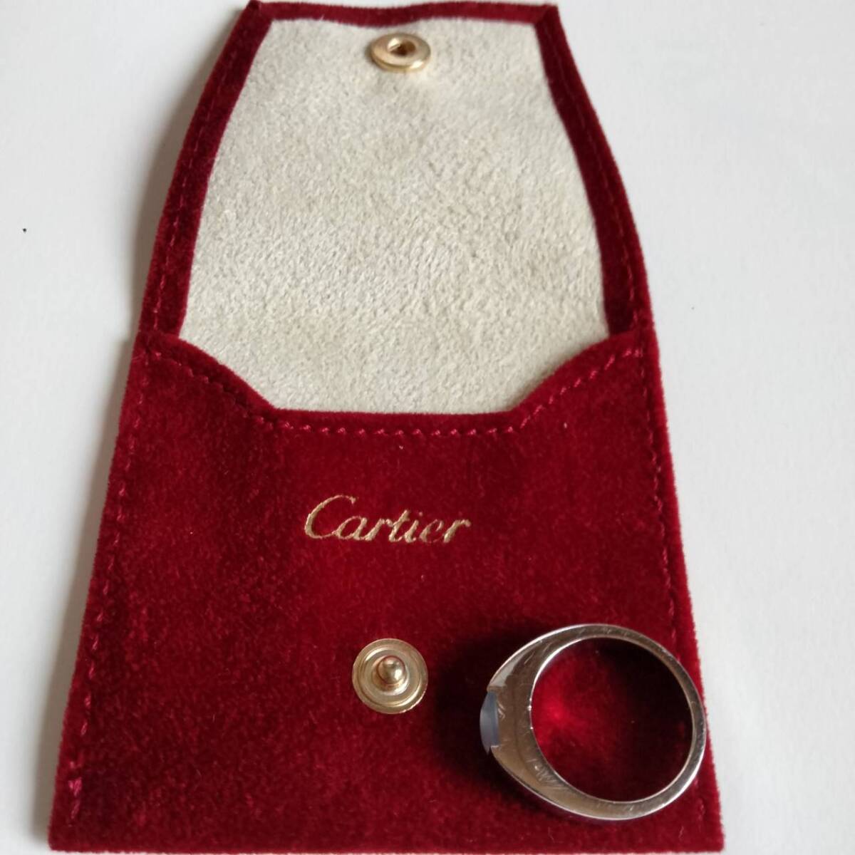 【本物・希少】Cartierカルティエ タンクソロリング ムーンストーン 750/K18WGホワイトゴールド 指輪 52 パワーストーンの画像8