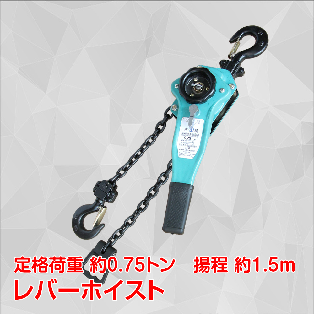 free shipping sale lever hoist 0.75t chain roller chain block 1.5m hoisting to coil lowering one touch construction work ny386