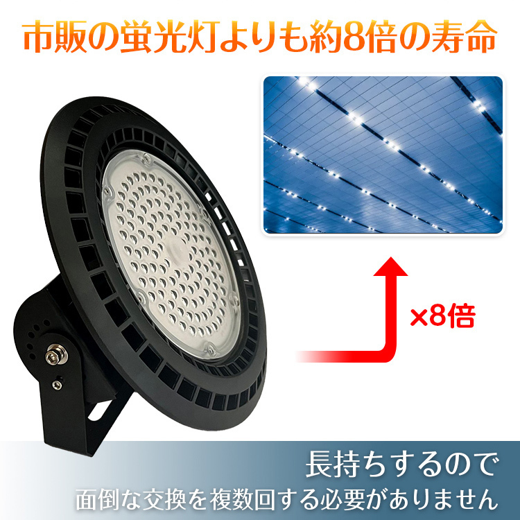 1円 LED ライト 蛍光灯 電球 照明器具 高天井 壁面 防水 防塵 100W 工場 倉庫 ダウンライト ハイベイライト 投光器 作業灯 屋外 sl092の画像4