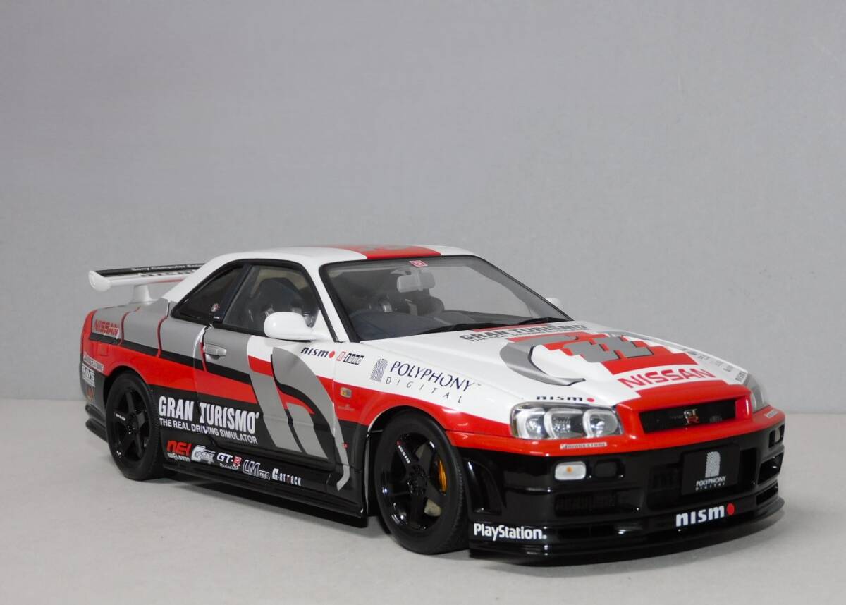 ★1円～ AUTOart オートアート 1/18 日産 スカイライン R34 GT-R グランツーリスモ Ver. 2002 ミニカーの画像1