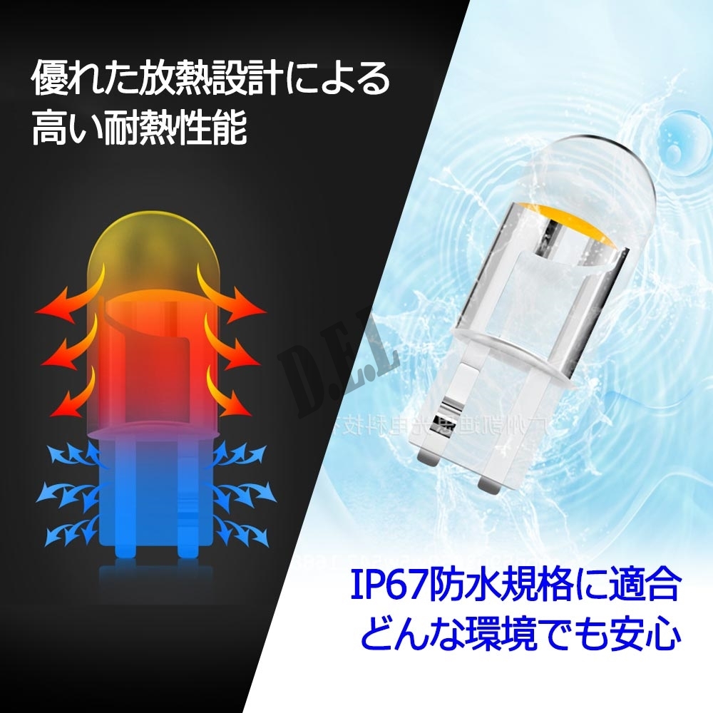 T10 LED ポジション クリスタル バルブ アイスブルー 2個 送料無料_画像3