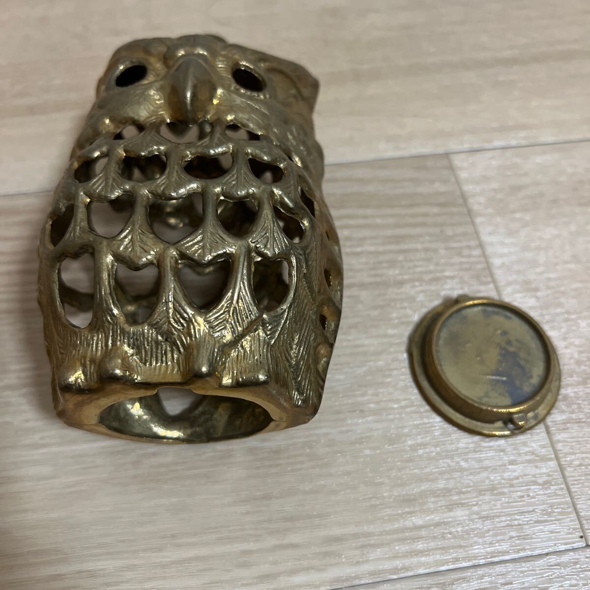  antique ornament owl interior objet d'art candle holder 