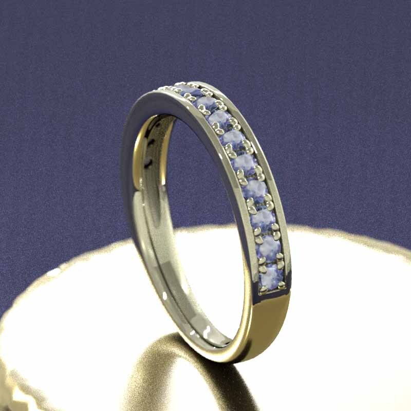ハーフ エタニティー リング k10イエローゴールド 細い 指輪 タンザナイト 12月の誕生石_画像5