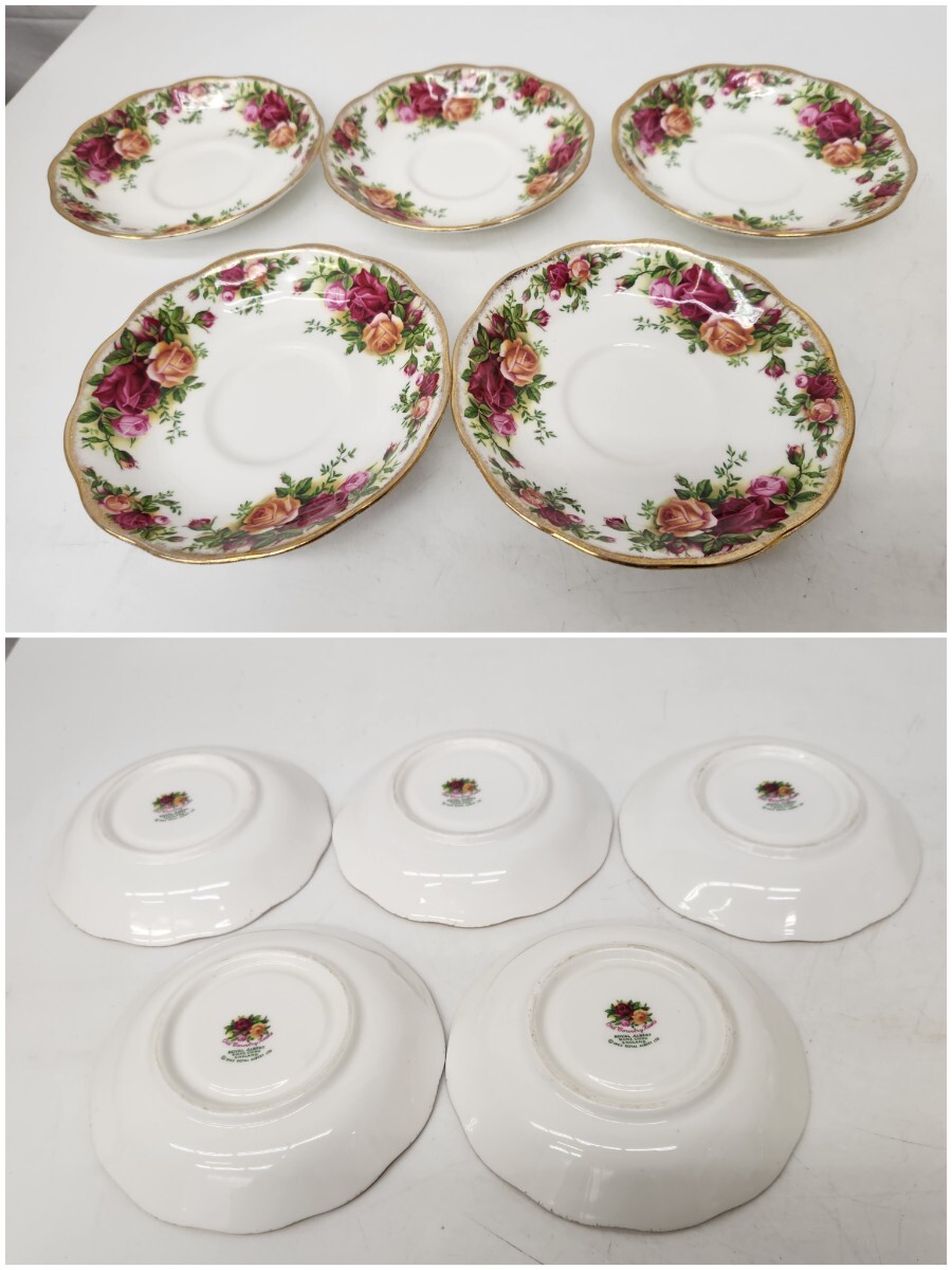 CK◇ ROYAL ALBERT ロイヤルアルバート Old County Roses ティーセット カップ&ソーサー ティーポット シュガーポット マグカップ 金彩の画像3