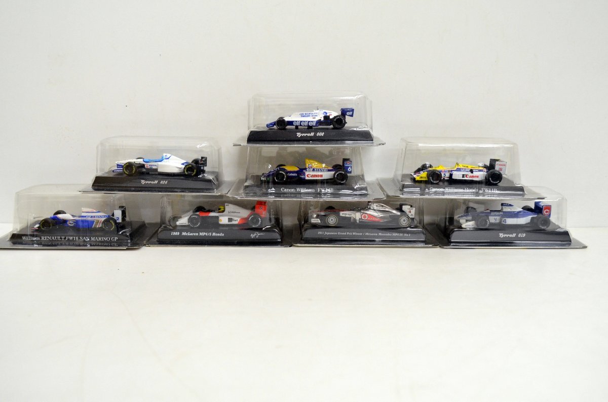 [fui] 未使用 8台まとめ Tyrrell / McLaren MP4/5 Honda / Canon Williams / RENAULT 1/64 京商 F1 レーシングカー ミニカー 車の画像1