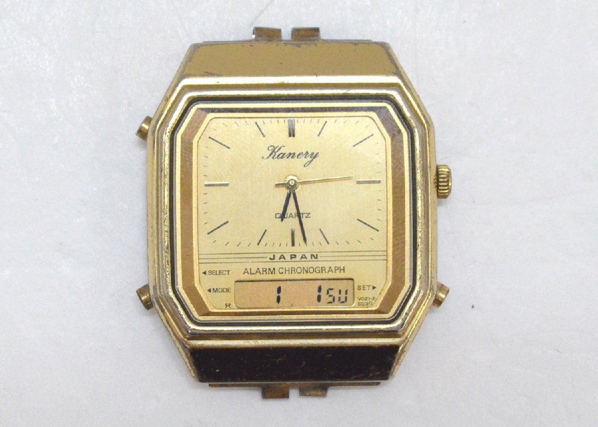 [fui]　KANERY JAPAN アラーム クロノグラフ デジアナ 電池交換済み 腕時計 本体のみ_画像1