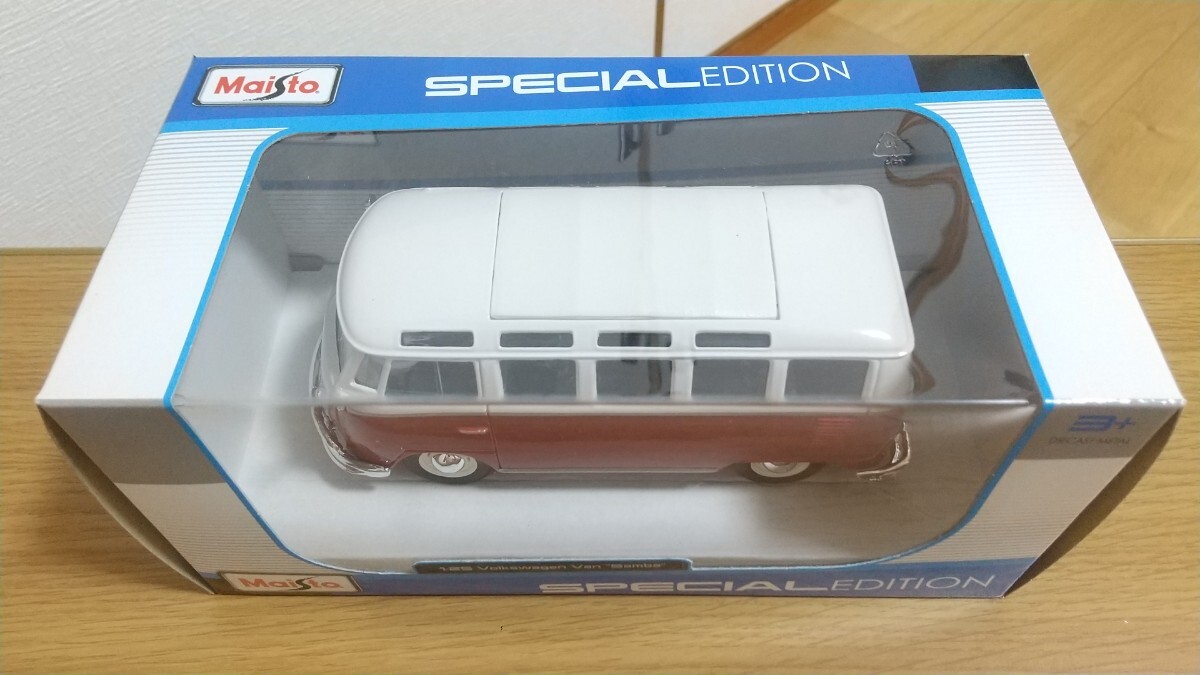 マイスト Maisto SPECIAL EDITION☆1/25 フォルクスワーゲン バン サンバ レッド/ホワイト☆Volkswagen Van Samba 赤/白 ミニカー_画像2