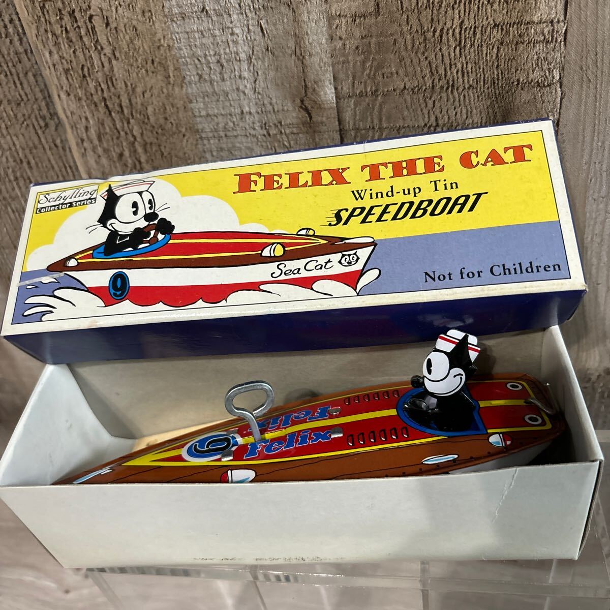 90s ゼンマイ式 ブリキボート Schylling FELIX THE CAT Speedboat フィリックスキャット スピードボート フィリックス ヴィンテージの画像10