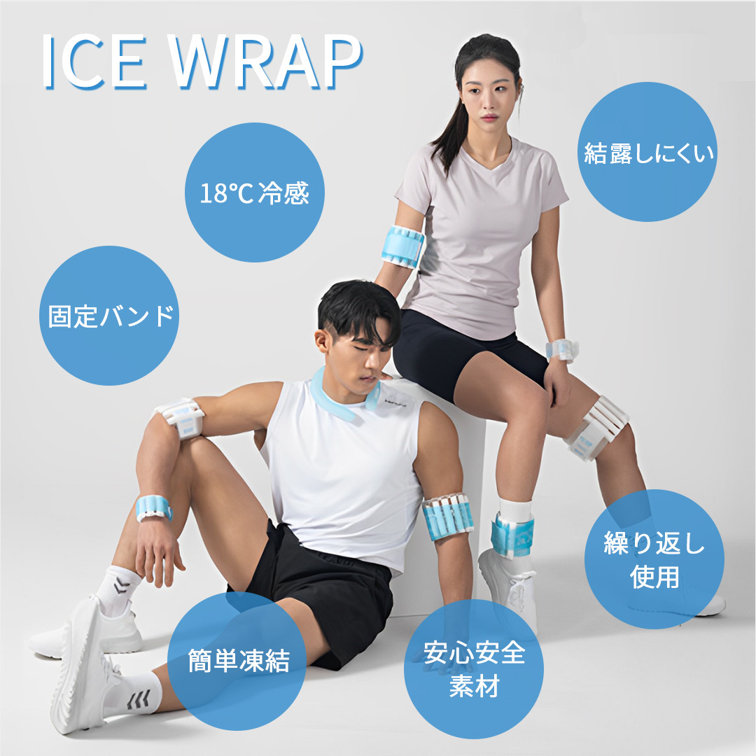 ICE WRAP エコアイスラップ (手首用) 18度 冷感 冷却 冷やす クールダウン アイシング 熱中症 対策 冷感グッズ 冷却パック_画像2