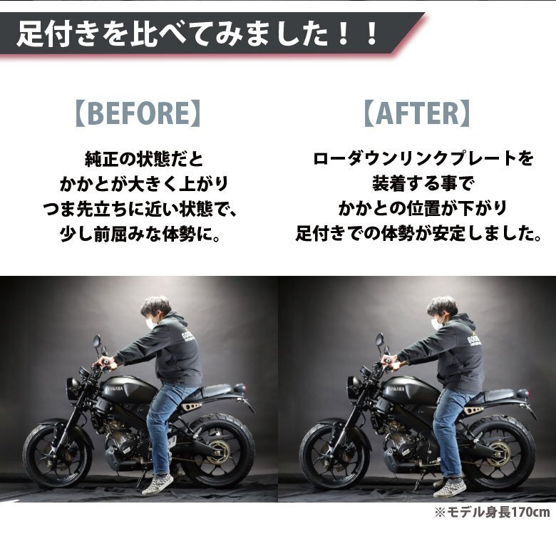 XSR125 XSR155 ローダウンリンクプレート(ブラック) ZAMA製 YAMAHA ZM-0000 MT15 R15/V3 Xabre対応_画像3