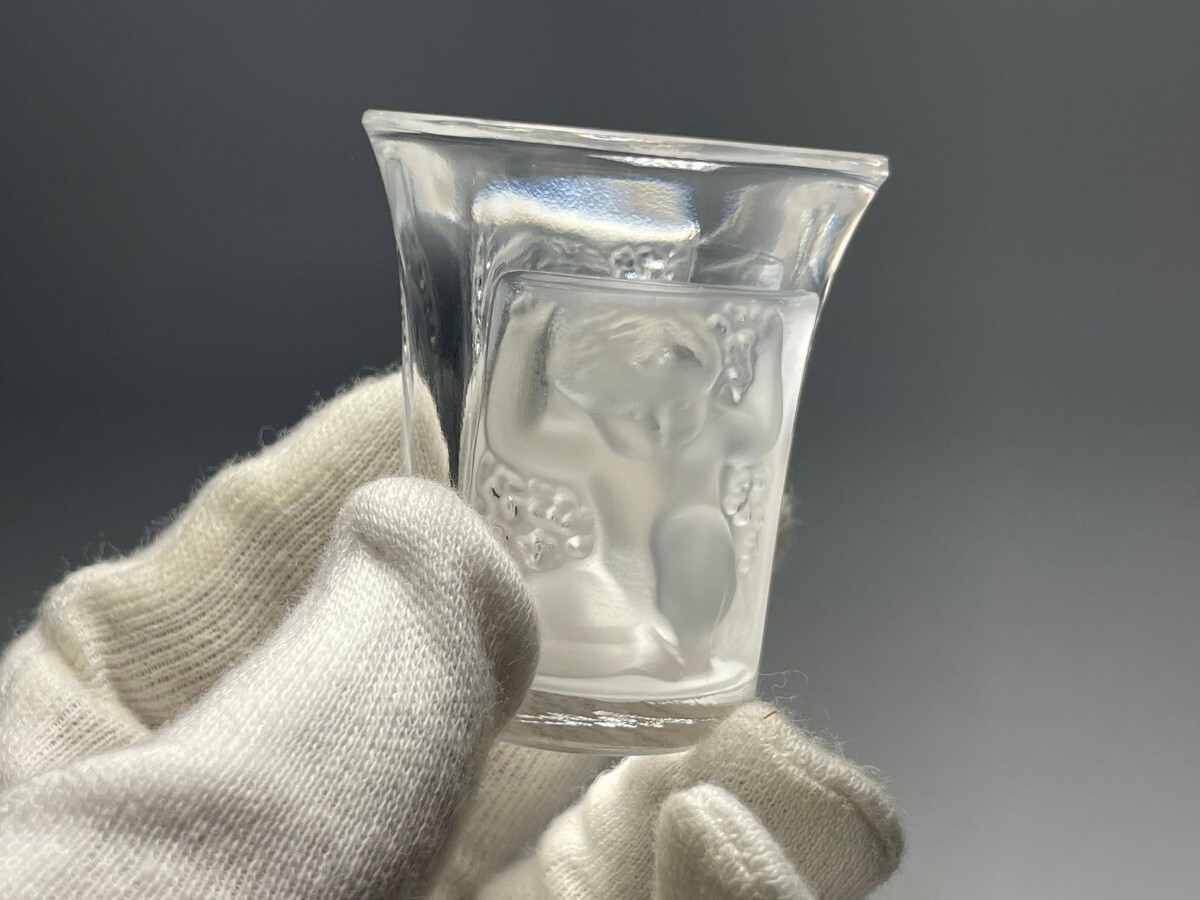 AS666 西洋美術 LALIQUE FRANCE ラリック クリスタルリキュールグラス アンティーク ショットグラス アンファンペア 一対の画像7