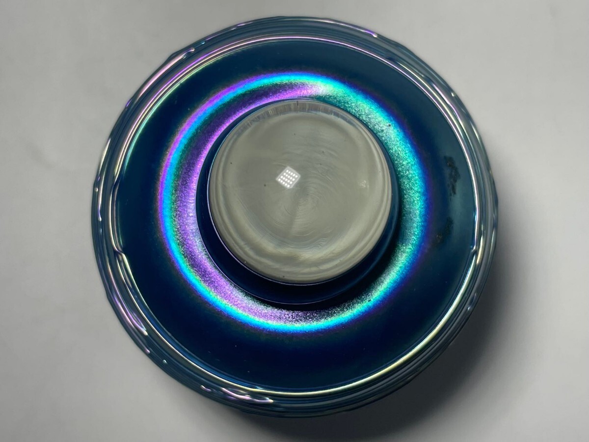 AS693 ヴィンテージ　USA作家物　ガラスアート　虹色ガラス　Eickholt1983サイン入り　アイクホルト　H10.5cm_画像4