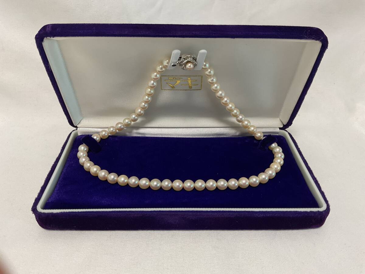  Ginza jewelry maki pearl necklace silver stamp pearl sphere approximately 7. case attaching 