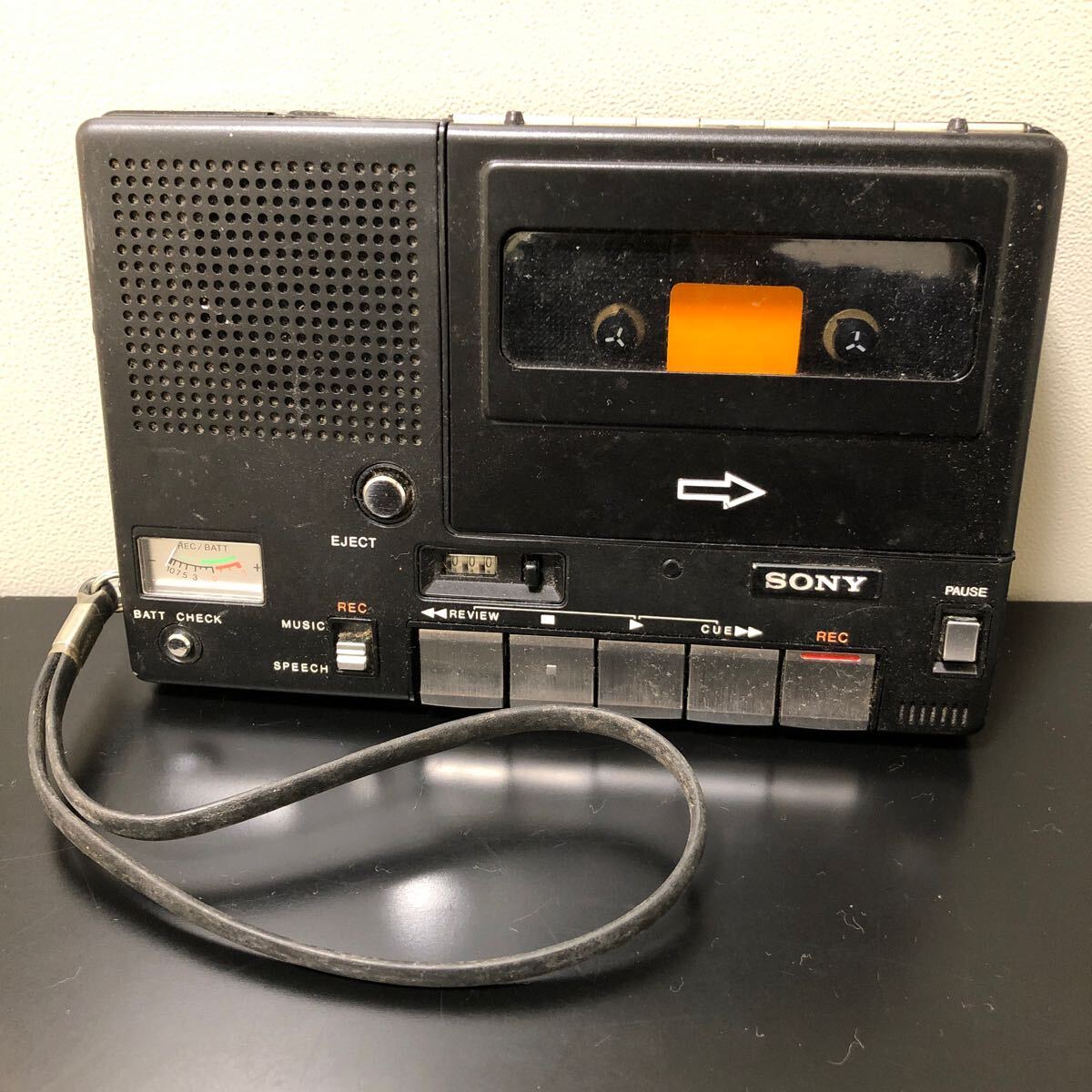 S 3P SONY CASSETTE-CORDER TC-1100B ソニー カセットレコーダー カセットテープレコーダー BLACK ブラック 黒 オーディオ機器 現状品_画像1