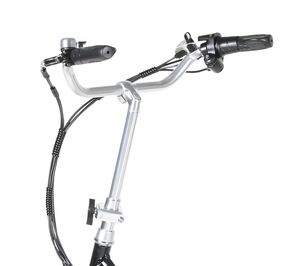 軽量アルミ製モペット電動自転車「軽風20 PLUS 」20インチ SHIMANO製6段変速付 折りたたみタイプ  白の画像5
