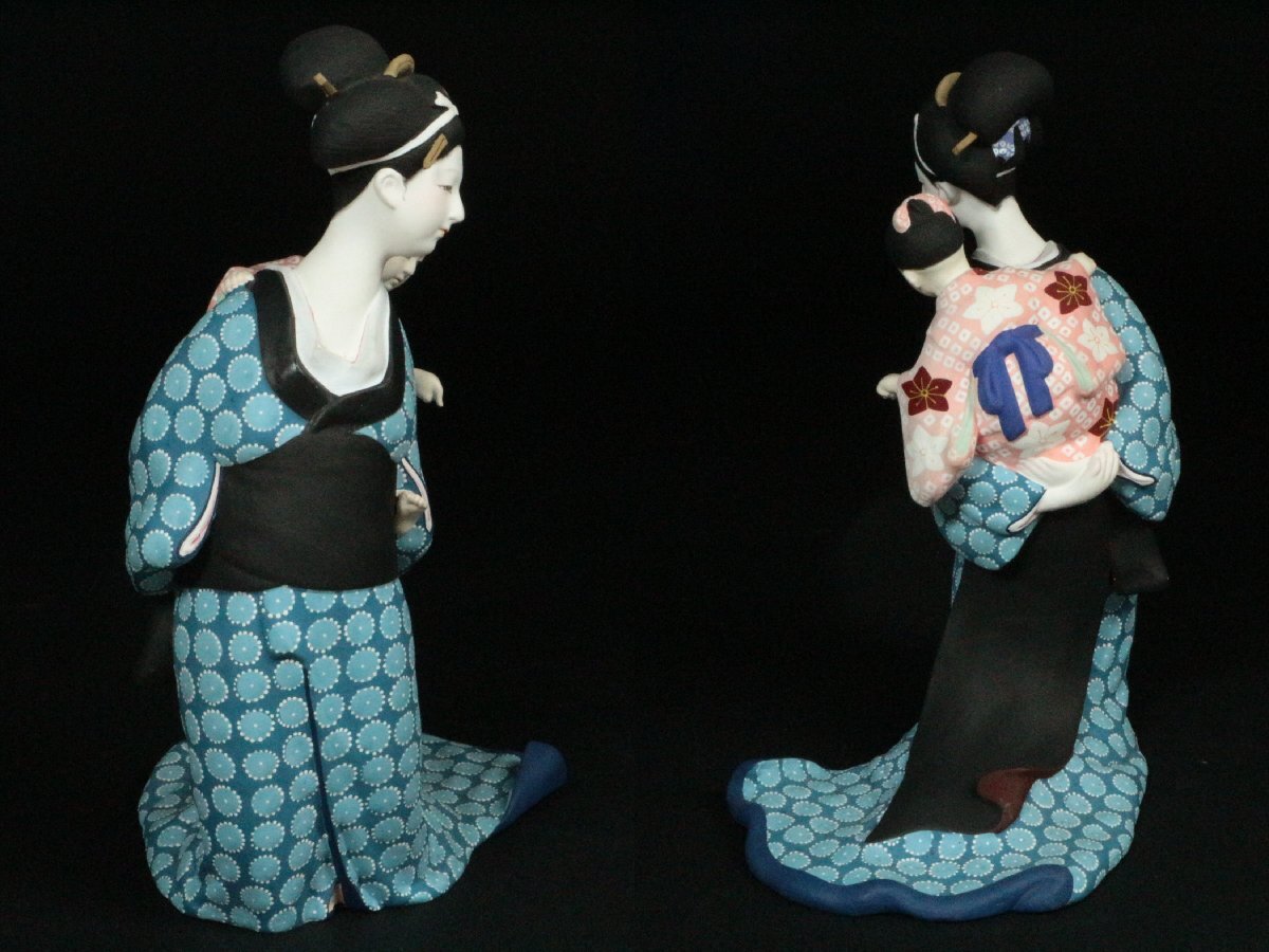 博多人形 志げる 作 子背負いの女性 美人物 日本人形 郷土玩具 伝統工芸_画像8