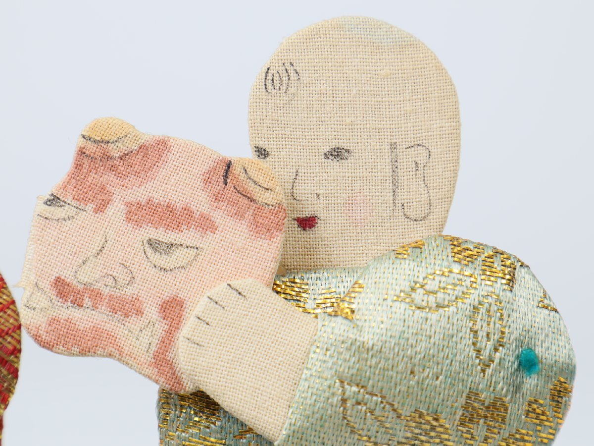 古いからくり人形 面被り 2点 鬼 お多福 柳屋 郷土玩具 鳥取県 民芸 伝統工芸 風俗人形 置物_画像3