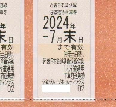 近畿日本鉄道 株主優待券 乗車券 近鉄 切符 きっぷ_画像1