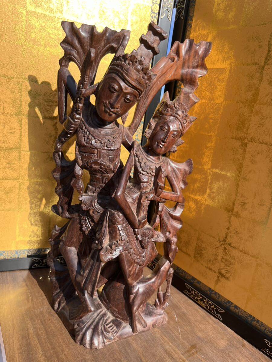  ornament tree carving burr sculpture miscellaneous goods interior . earth production height approximately 49cm..? Indonesia burr objet d'art 