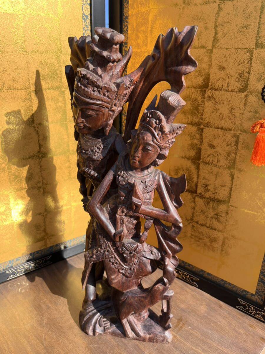  ornament tree carving burr sculpture miscellaneous goods interior . earth production height approximately 49cm..? Indonesia burr objet d'art 