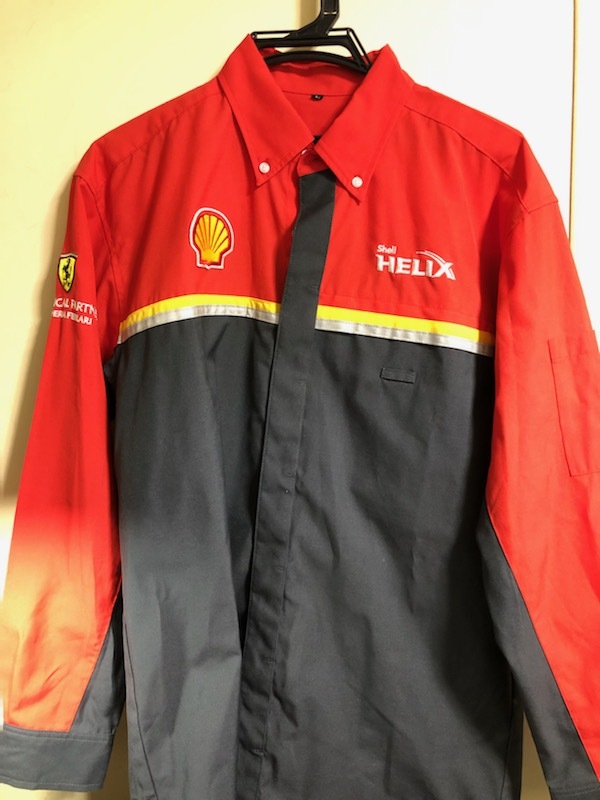 未使用 2点セット まとめて 昭和シェル Shell HELIX 長袖シャツ 半袖シャツ フェラーリ 非売品の画像3