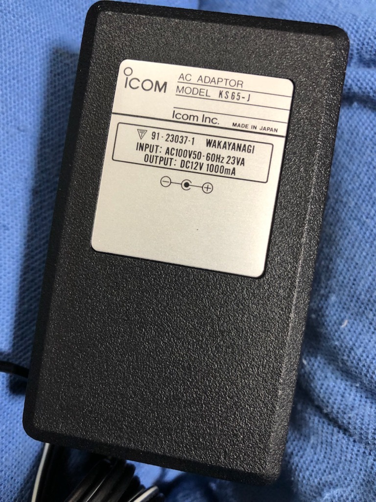 【未使用】ICOM アイコム アダプターKS65-J 出力12V1000mAの画像2