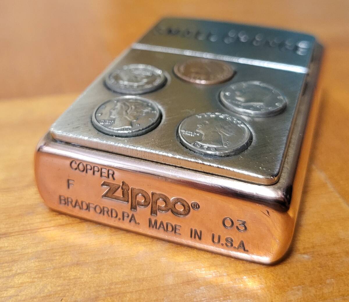 【2003年製】ZIPPO Solid Copper SMALL CHANGE _画像2