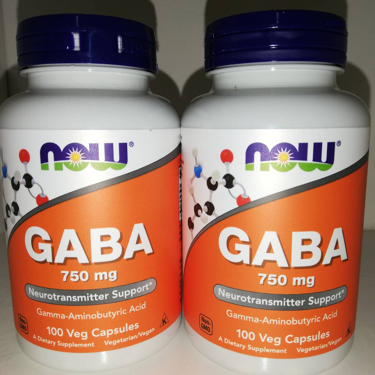 【2個セット】GABA 750mg 100カプセル ギャバ NOW Foods ナウフーズ【新品・送料込】