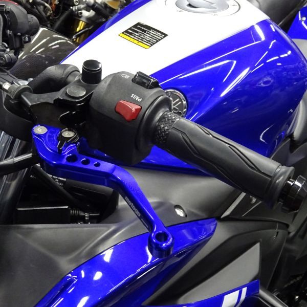 y13 赤 ブレーキ クラッチレバー 6段階調整 ショート ヤマハ YZF-R25/R3 MT-25/03等に適合の画像6